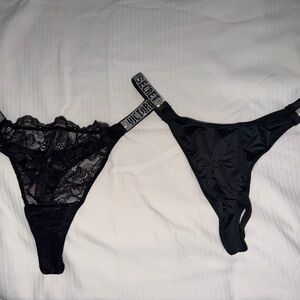 Victoria's Secret Black Lace and Satin Panties